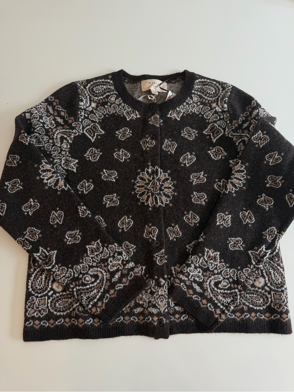Paisley / bandana print cardigan